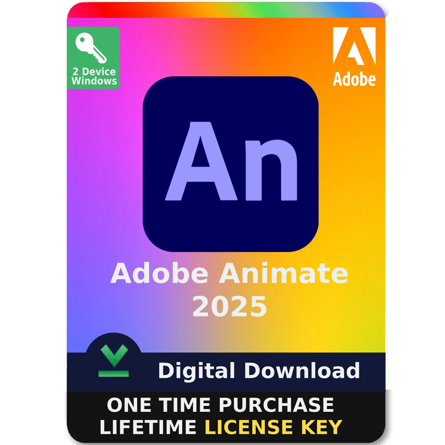 Adobe Animate 2025 - Digital Download for Windows (One-Time Activation)